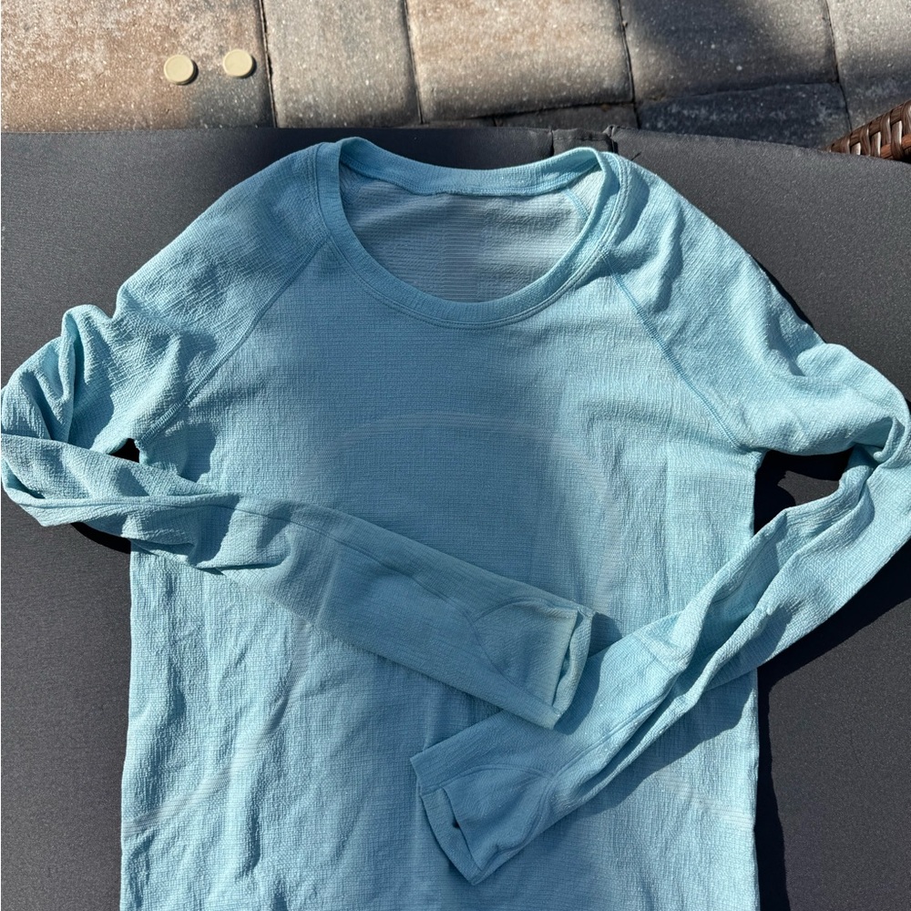lululemon athletica Light Blue Long Sleeve Top
